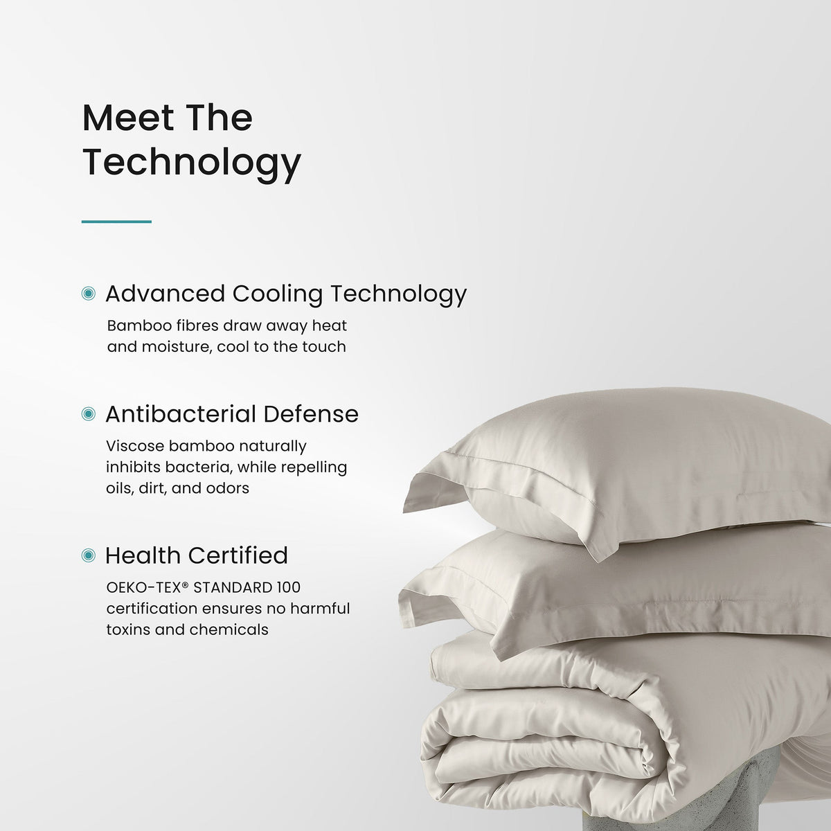 Iced Cooling Bamboo Duvet Cover Set